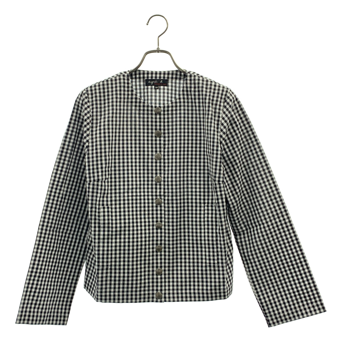 Agnes b. / 아니에스베이 | 깅엄 체크 코튼 긴팔 셔츠 가디건 | 38 | 여성