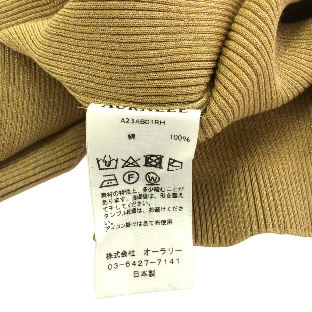【美品】  AURALEE / オーラリー | 2023AW | × Ron Herman / RIB BOAT NECK L/S TEE カットソー | 0 | ベージュ | レディース