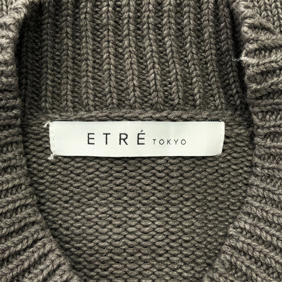 [狀況極佳] ETRO | 高領緊密針織開襟衫 | F碼 | 灰色 | 女款