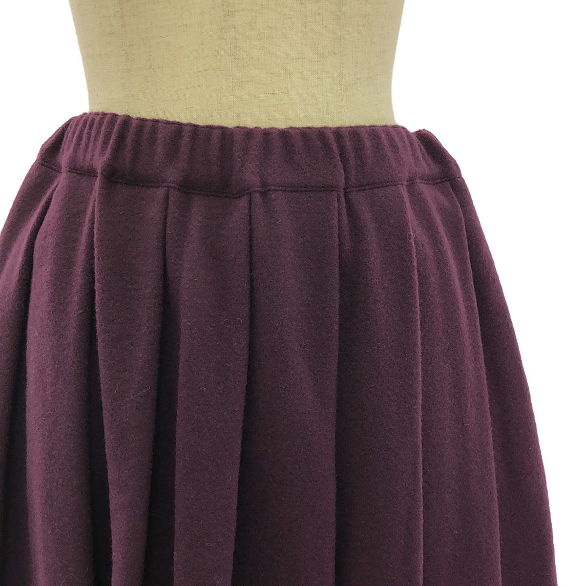 COMME des GARCONS COMME des GARCONS / Comme des | 2021秋冬 |麥爾登羊毛褶皺寬長裙 | S |紫色 |女性的