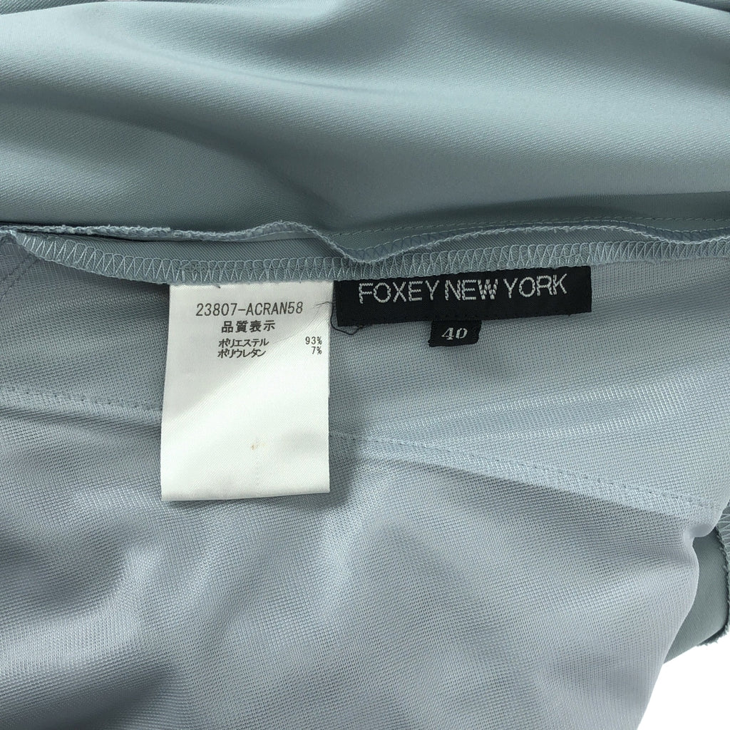 【미품】 FOXEY NEW YORK / 폭시 뉴욕 | 롤 컬러 민소매 스트레치 원피스 | 40 | 라이트 블루 | 여성