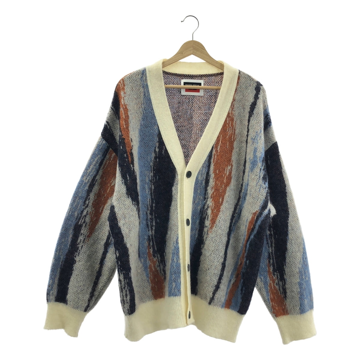 【美品】  Maison Special / メゾンスペシャル | ランダムストライププライムオーバーモヘヤ ニット カーディガン | M | マルチカラー | メンズ