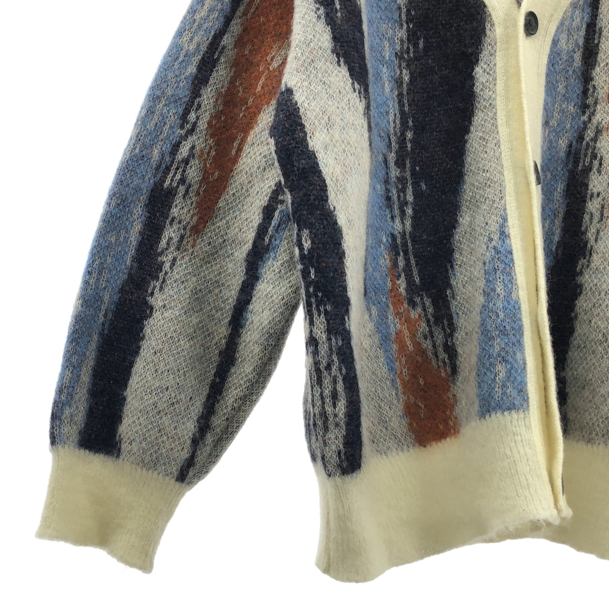 【미품】 Maison Special / 메종 스페셜 | 랜덤 스트라이프 프라임 오버 모헤어 니트 카디건 | M | 멀티 컬러 | 남성