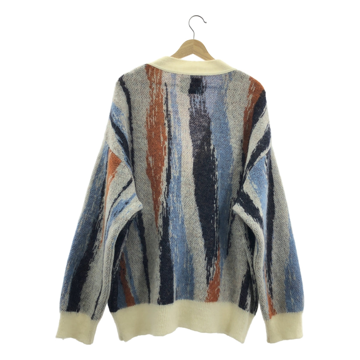 【미품】 Maison Special / 메종 스페셜 | 랜덤 스트라이프 프라임 오버 모헤어 니트 카디건 | M | 멀티 컬러 | 남성