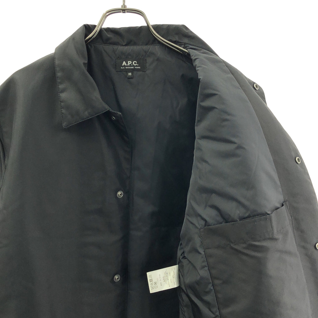 A.P.C. / 아페쎄 | 퀼팅 스탠드 칼라 코트 | XS | 블랙 | 남성