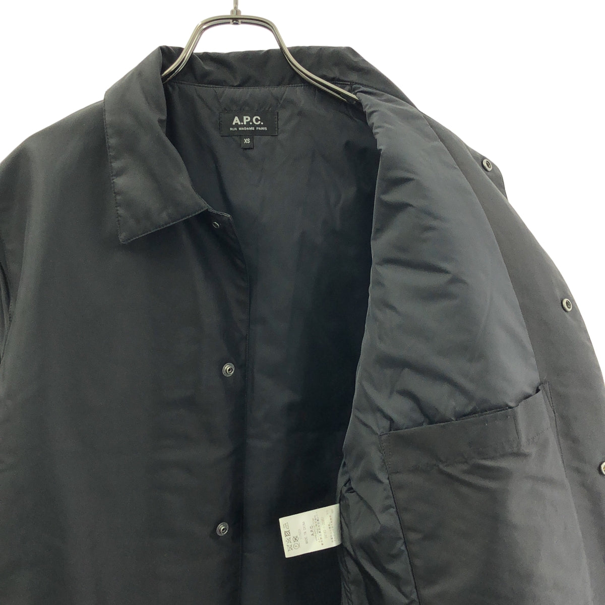 A.P.C. / 아페쎄 | 퀼팅 스탠드 칼라 코트 | XS | 블랙 | 남성