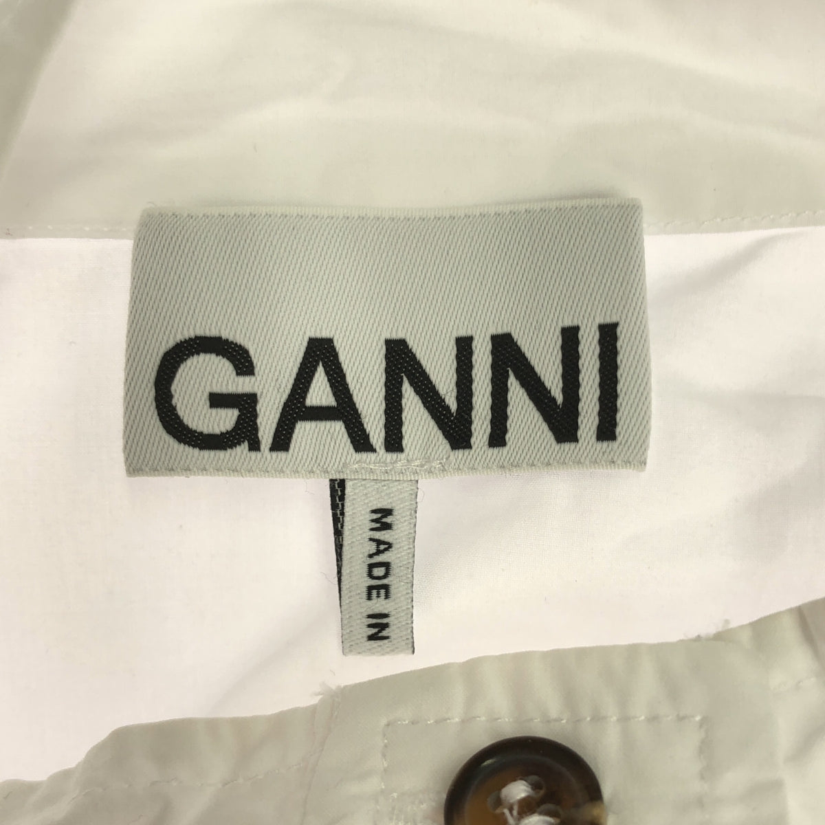 Ganni | Cotton Ruffled Short Sleeve Blouse | Size 36 | Women's