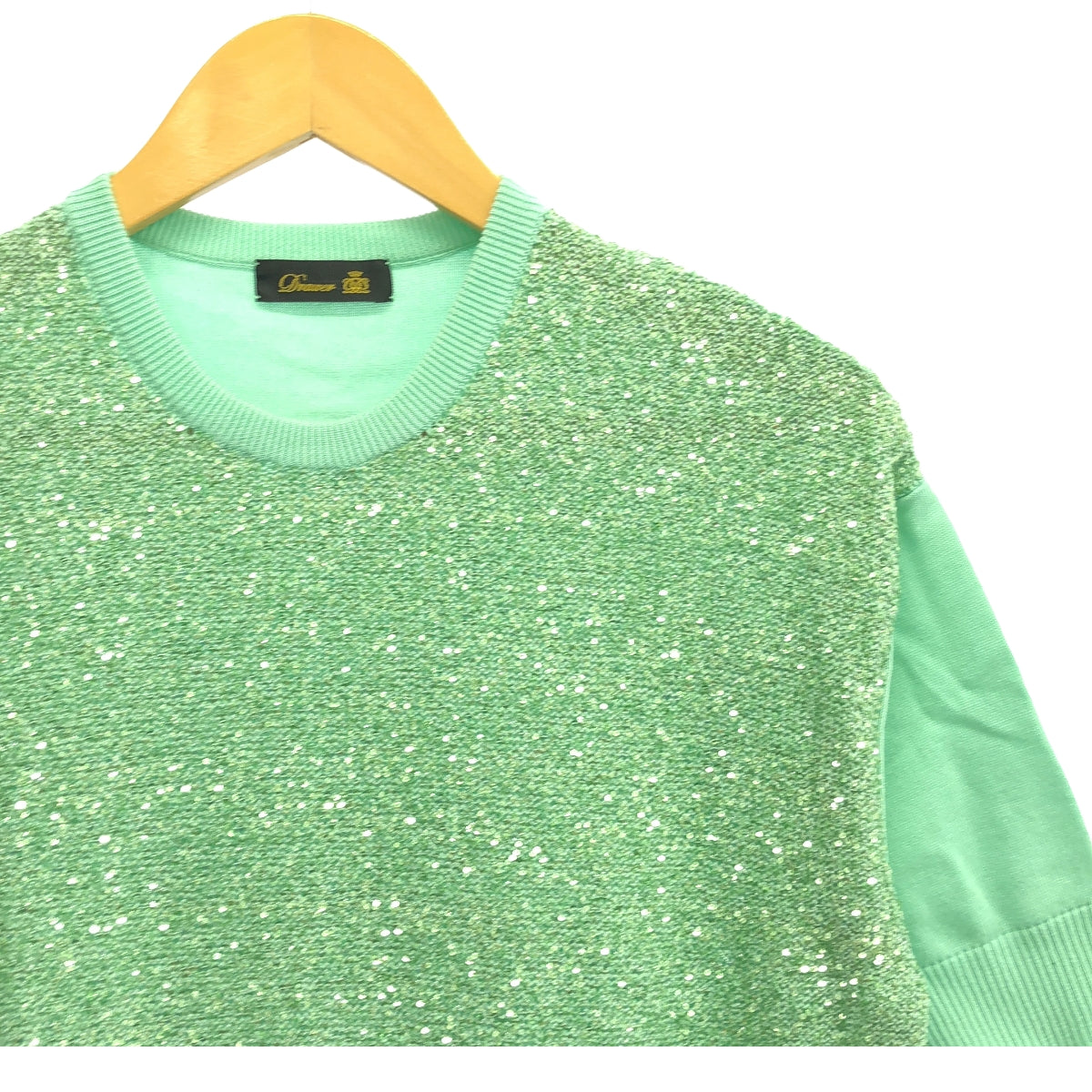 Drawer | 7G Sequin Short Sleeve Knit | M | Women's