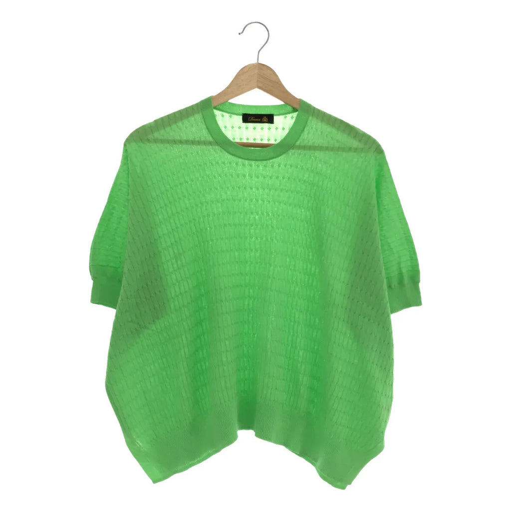 Drawer / ドゥロワー | 2019SS | 18Gケーブル編みショートスリーブニット | F | グリーン | レディース