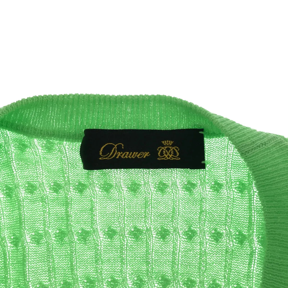 Drawer / ドゥロワー | 2019SS | 18Gケーブル編みショートスリーブニット | F | グリーン | レディース