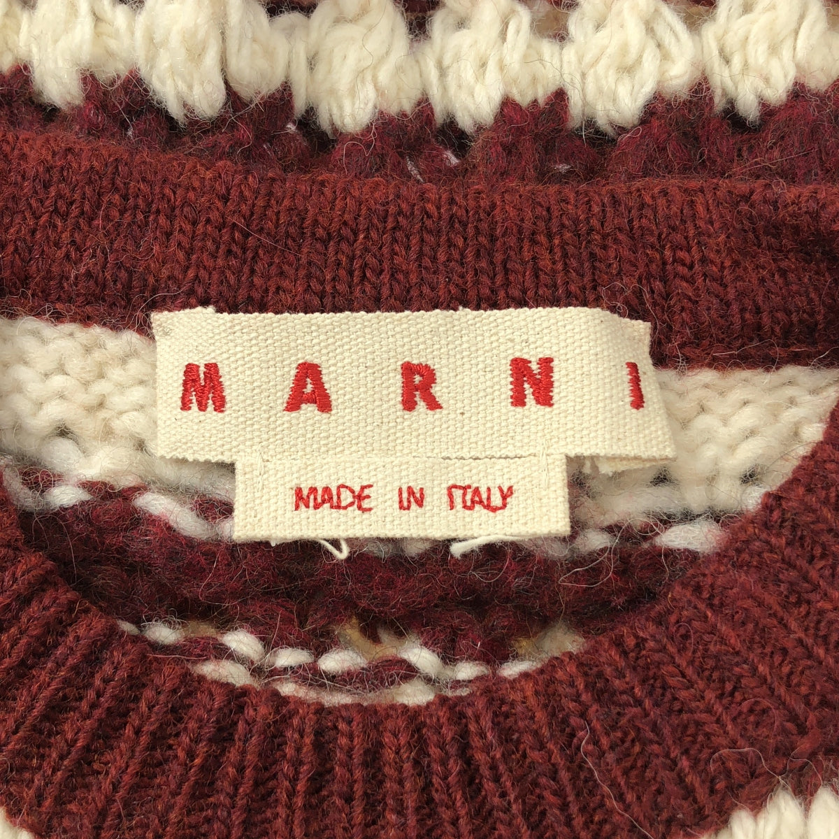 MARNI | 條紋羊毛混紡鉤針毛衣，短袖，羊毛鉤針編織 | 38 碼 | 多色 | 女款