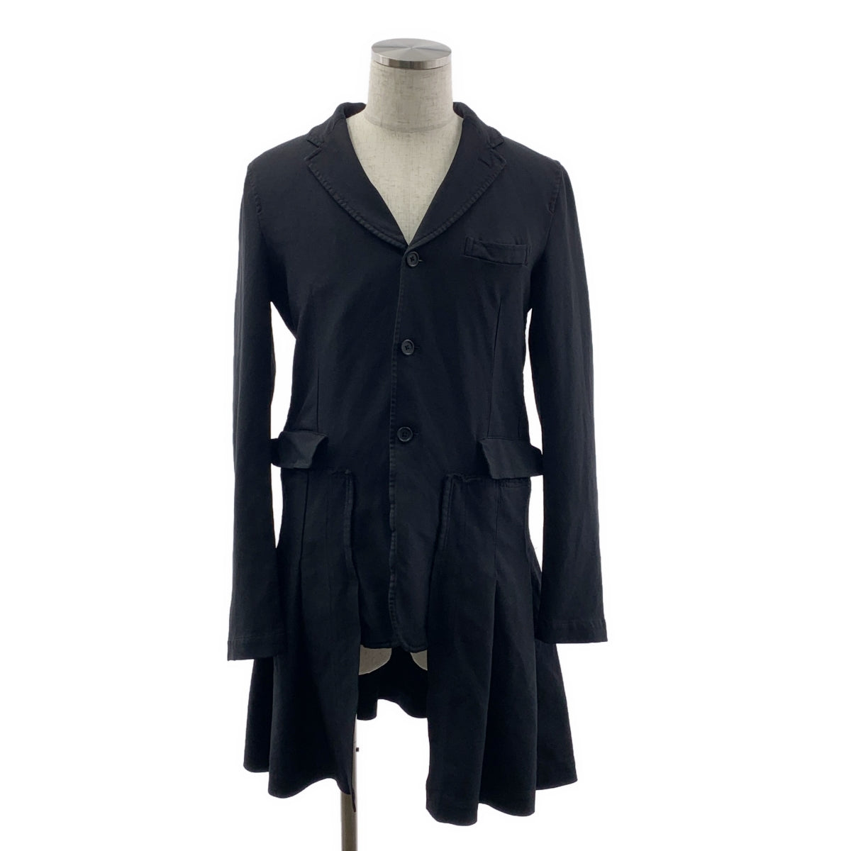 [狀況極佳] 黑色 COMME des GARÇONS | 2015SS | 滌綸，精加工，改良，單排扣，長款夾克/外套 | L 碼 | 黑色 | 男款