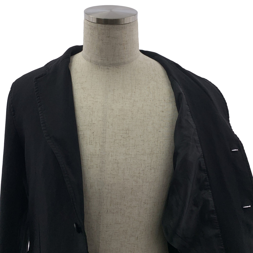 BLACK COMME des GARCONS / 블랙 콤 데 갤슨 | 2015SS | 폴리 에스테르 제품 가공 변형 도킹 싱글 브레스트 롱 재킷 코트 | L | 남성