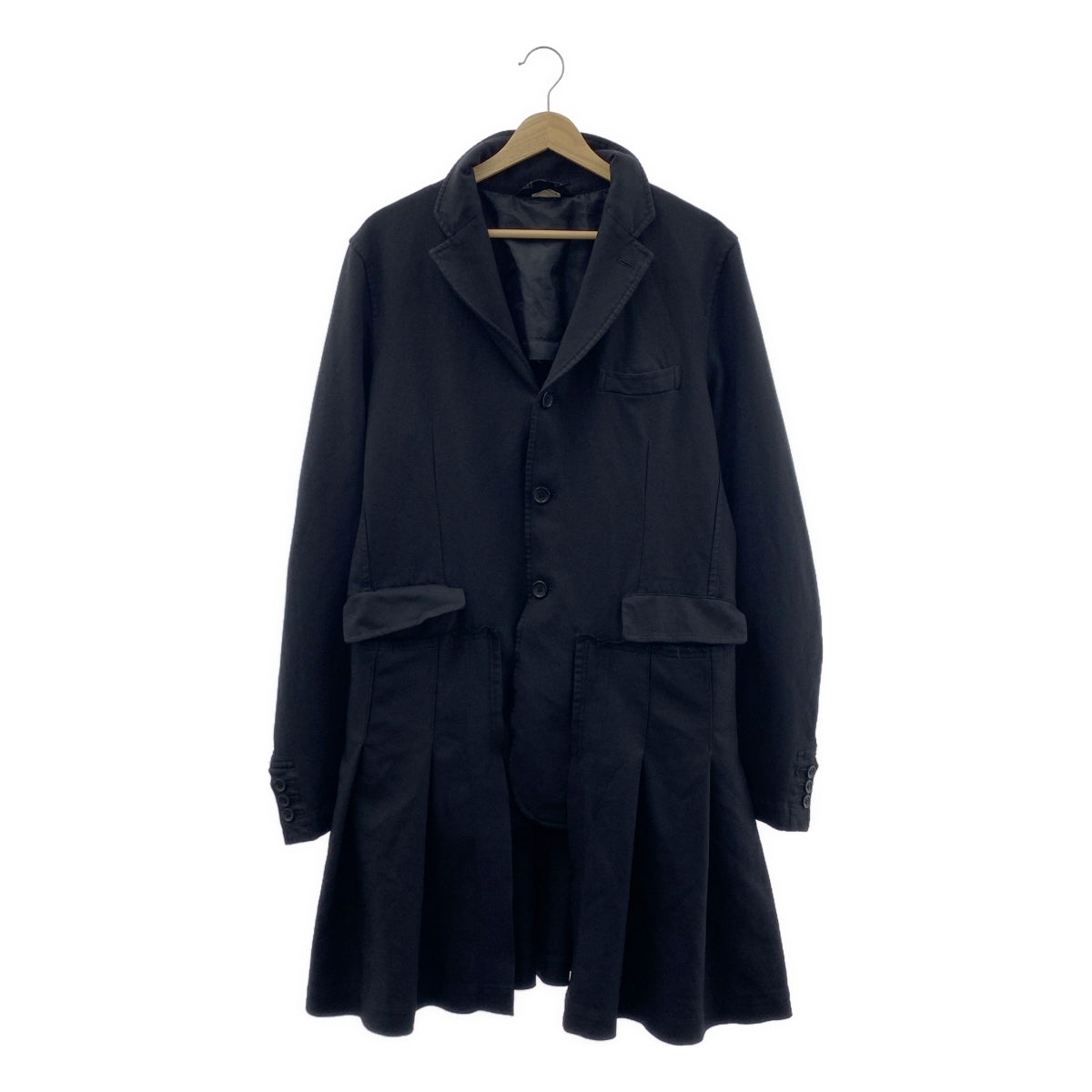 BLACK COMME des GARÇONS | 2015春夏 | 聚酯纖維、精加工、改良、對接、單排扣長外套/外套 | L碼 | 男款