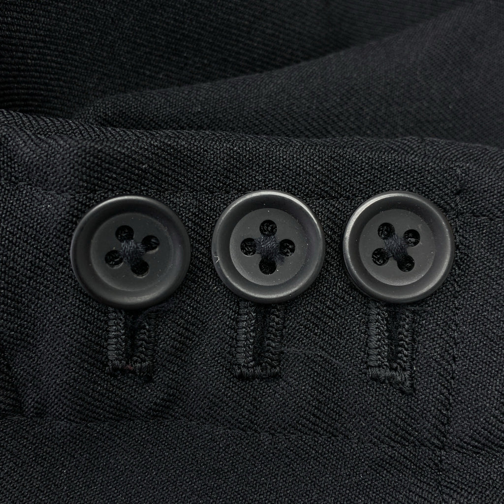BLACK COMME des GARCONS / 블랙 콤 데 갤슨 | 2015SS | 폴리 에스테르 제품 가공 변형 도킹 싱글 브레스트 롱 재킷 코트 | L | 남성