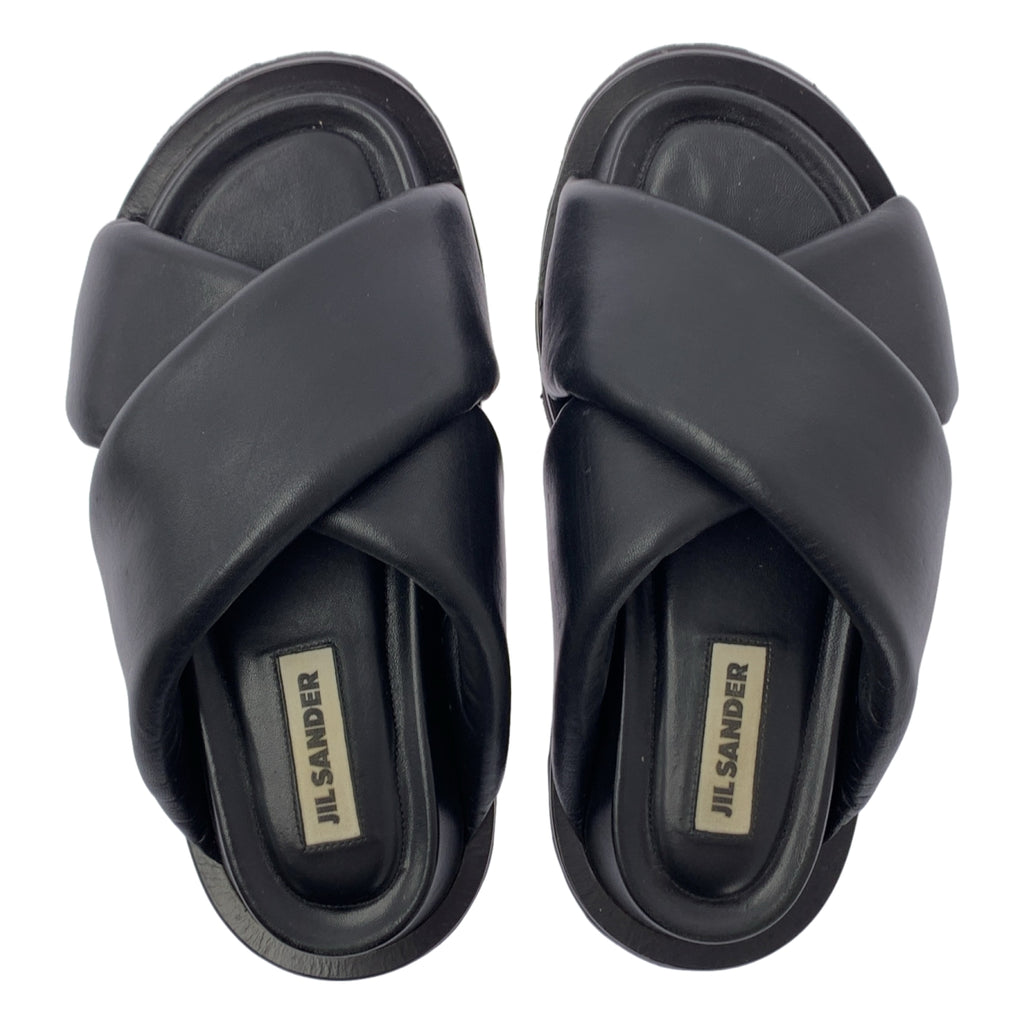JIL SANDER / 질산더 | 패데드 가죽 슬라이드 샌들 | 38 | 여성