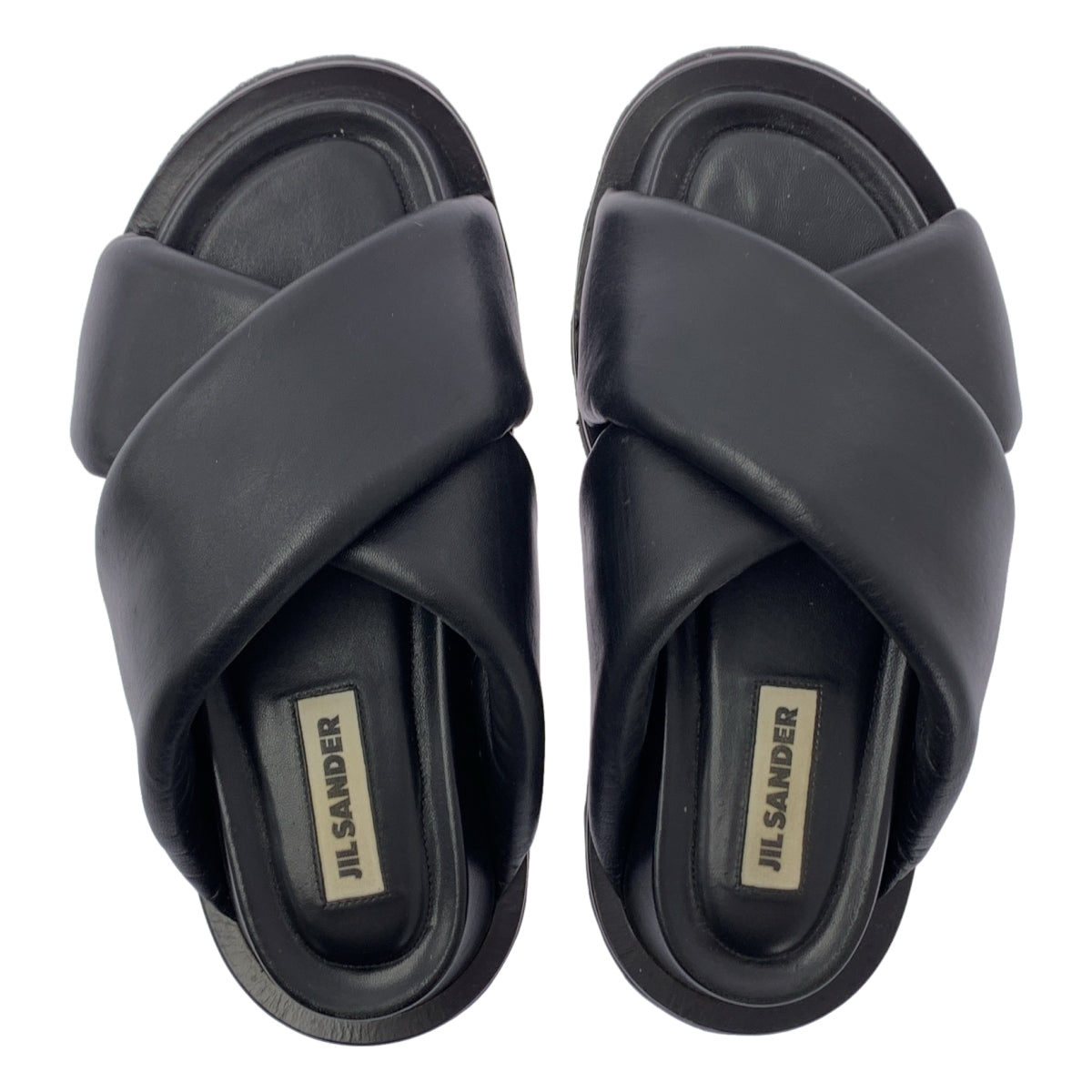 JIL SANDER / 질산더 | 패데드 가죽 슬라이드 샌들 | 38 | 여성