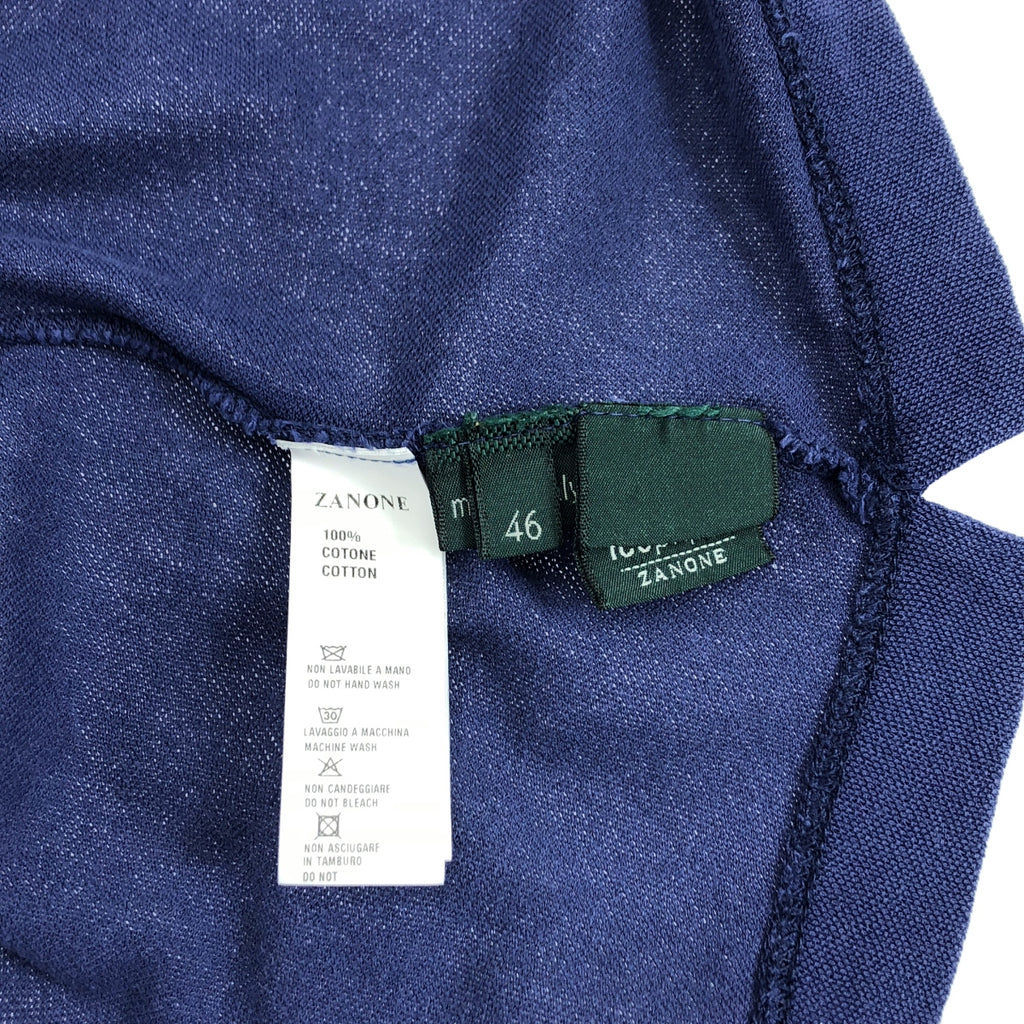 ZANONE / ザノーネ | コットン ポロシャツ | 46 | ネイビー | メンズ