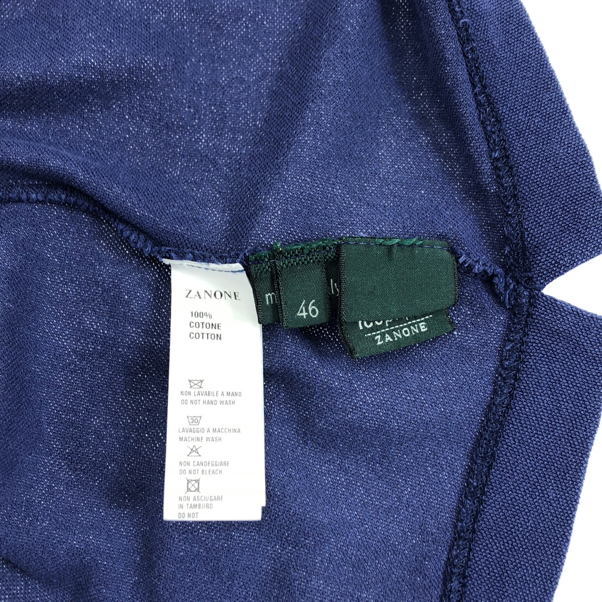ZANONE / ザノーネ | コットン ポロシャツ | 46 | ネイビー | メンズ