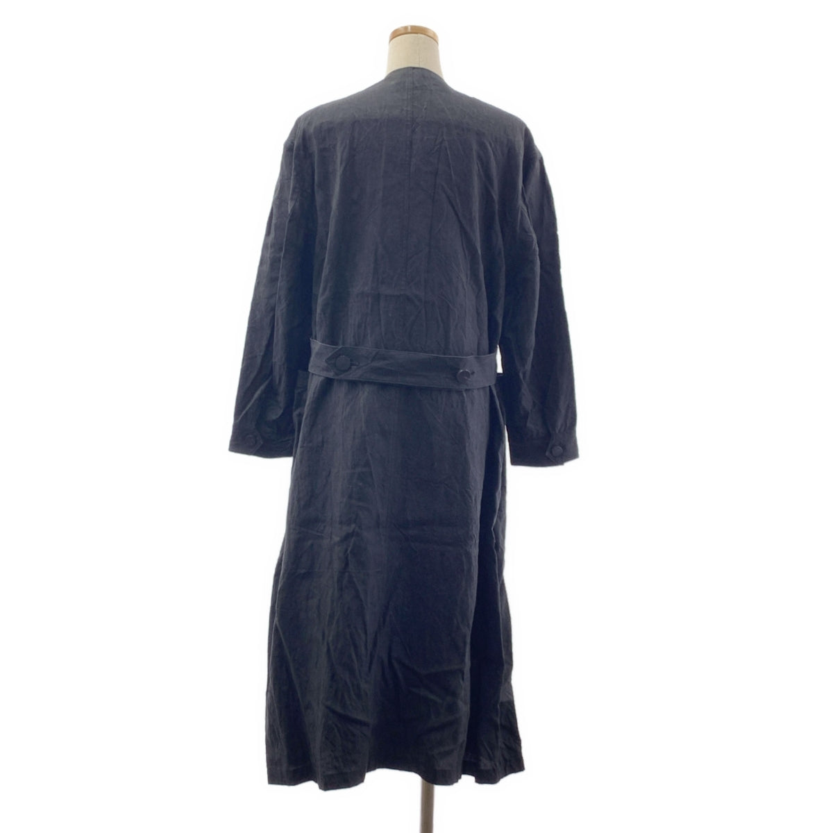 FUMIKA UCHIDA | 亞麻長袍式外套 | 36碼 | 黑色 | 女款