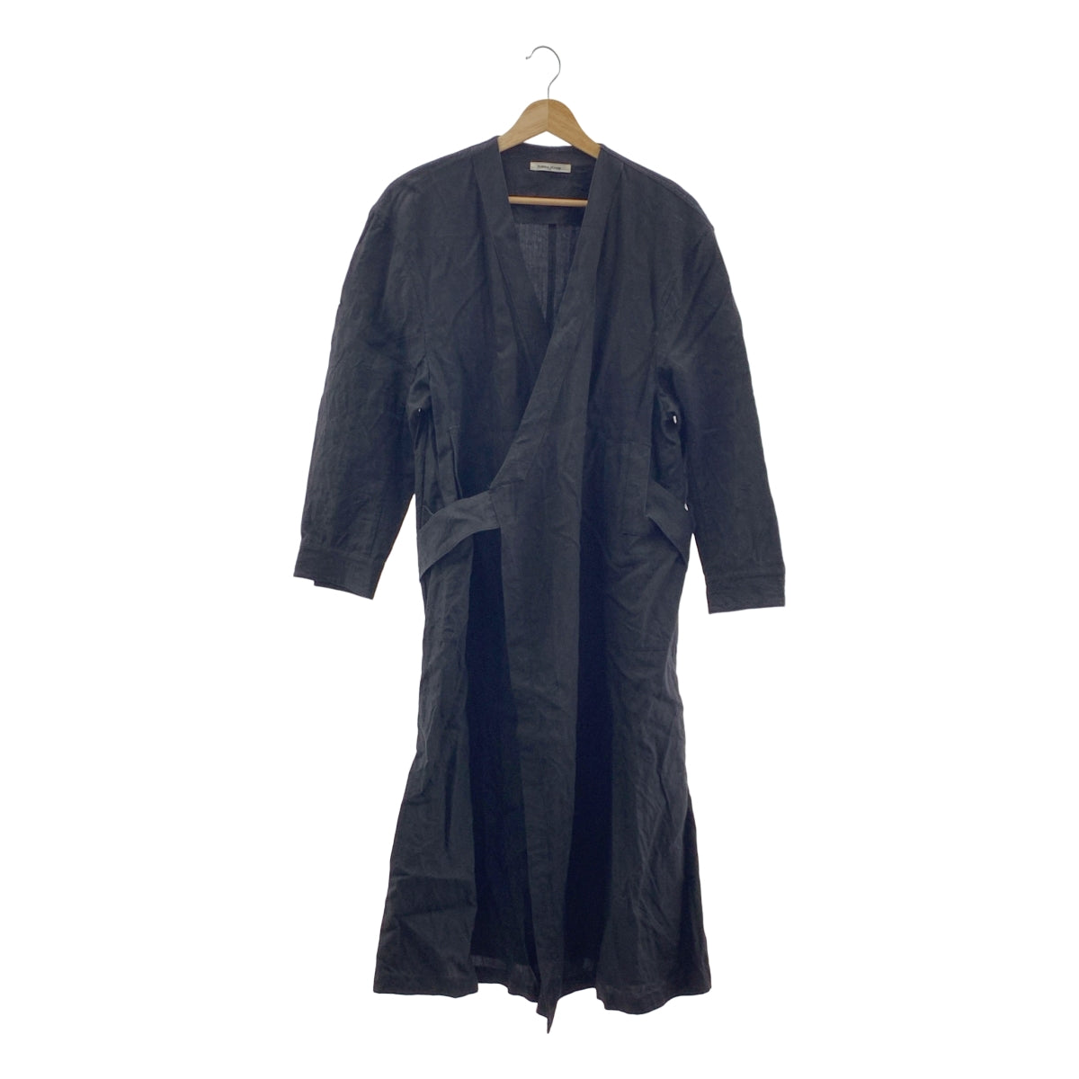 FUMIKA UCHIDA | 亞麻長袍式外套 | 36碼 | 黑色 | 女款