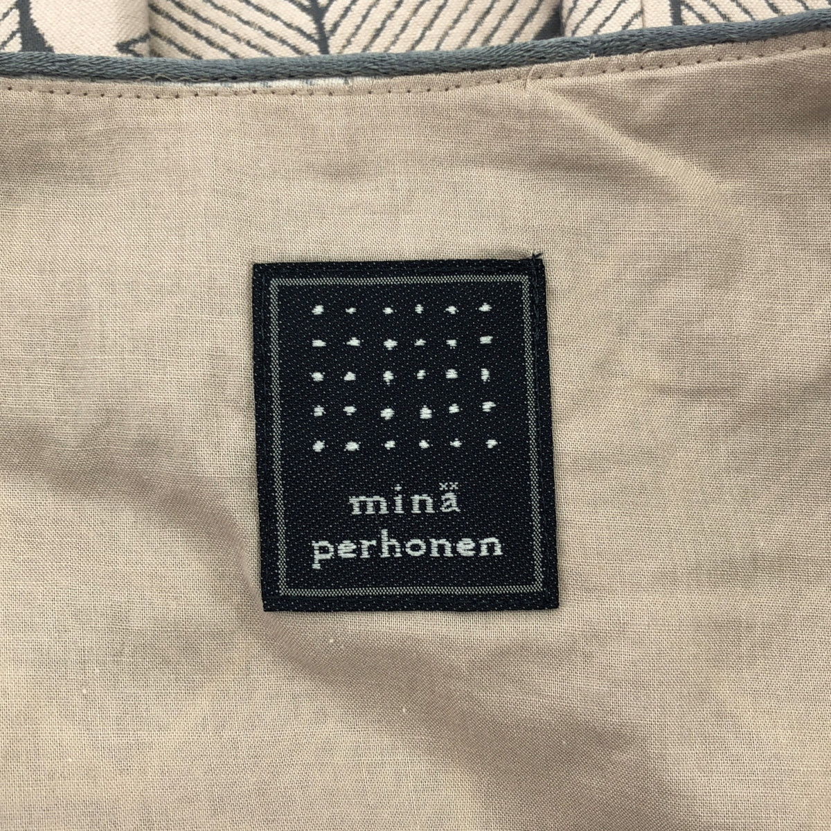 [狀況極佳] mina perhonen | new journey 棉質全印花長裙，帶口袋/全襯裡 | 尺寸 38 | 米色 | 女款