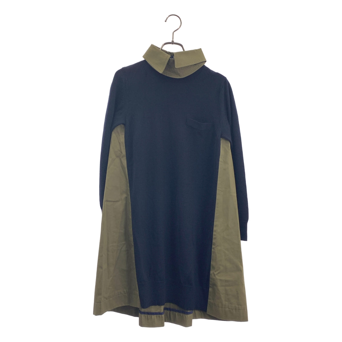 sacai / サカイ | 異素材 切替 ドッキング ニット ドレス ワンピース | 1 | レディース