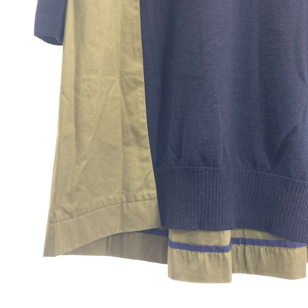 sacai / サカイ | 異素材 切替 ドッキング ニット ドレス ワンピース | 1 | レディース