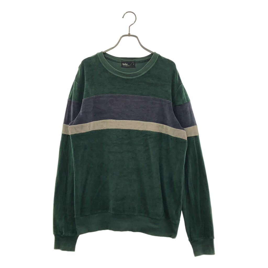 kolor / カラー | 棉質天鵝絨線條拼接圓領運動衫 | 1 | 綠色 | 男士