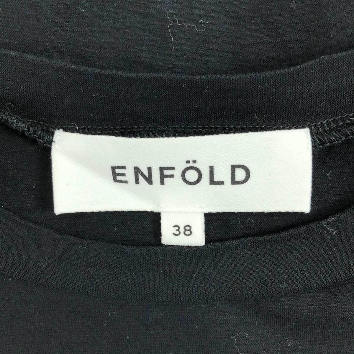 ENFOLD / エンフォルド | ハイツイスト 天竺 トライアングル Tシャツ | 38 | ブラック | レディース