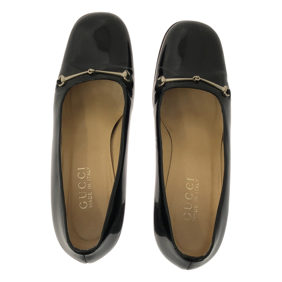 GUCCI / グッチ | パテントレザー ホースビット チャンキーヒール パンプス | 6 1/2 | ブラック | レディース