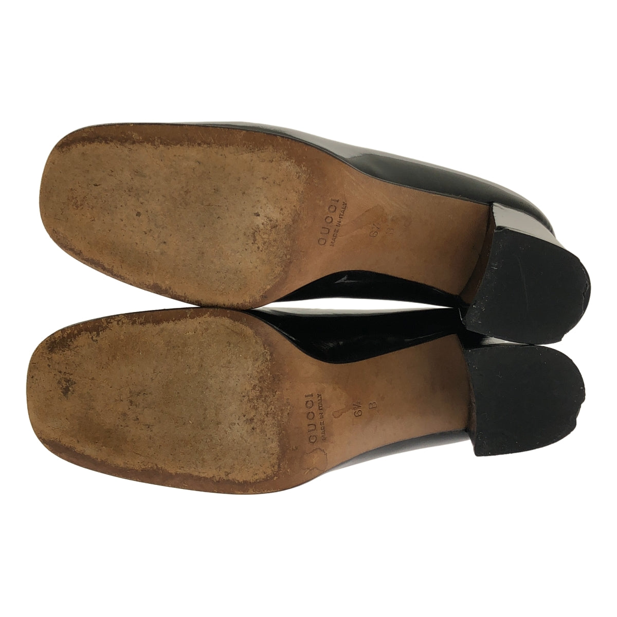 GUCCI / グッチ | パテントレザー ホースビット チャンキーヒール パンプス | 6 1/2 | ブラック | レディース