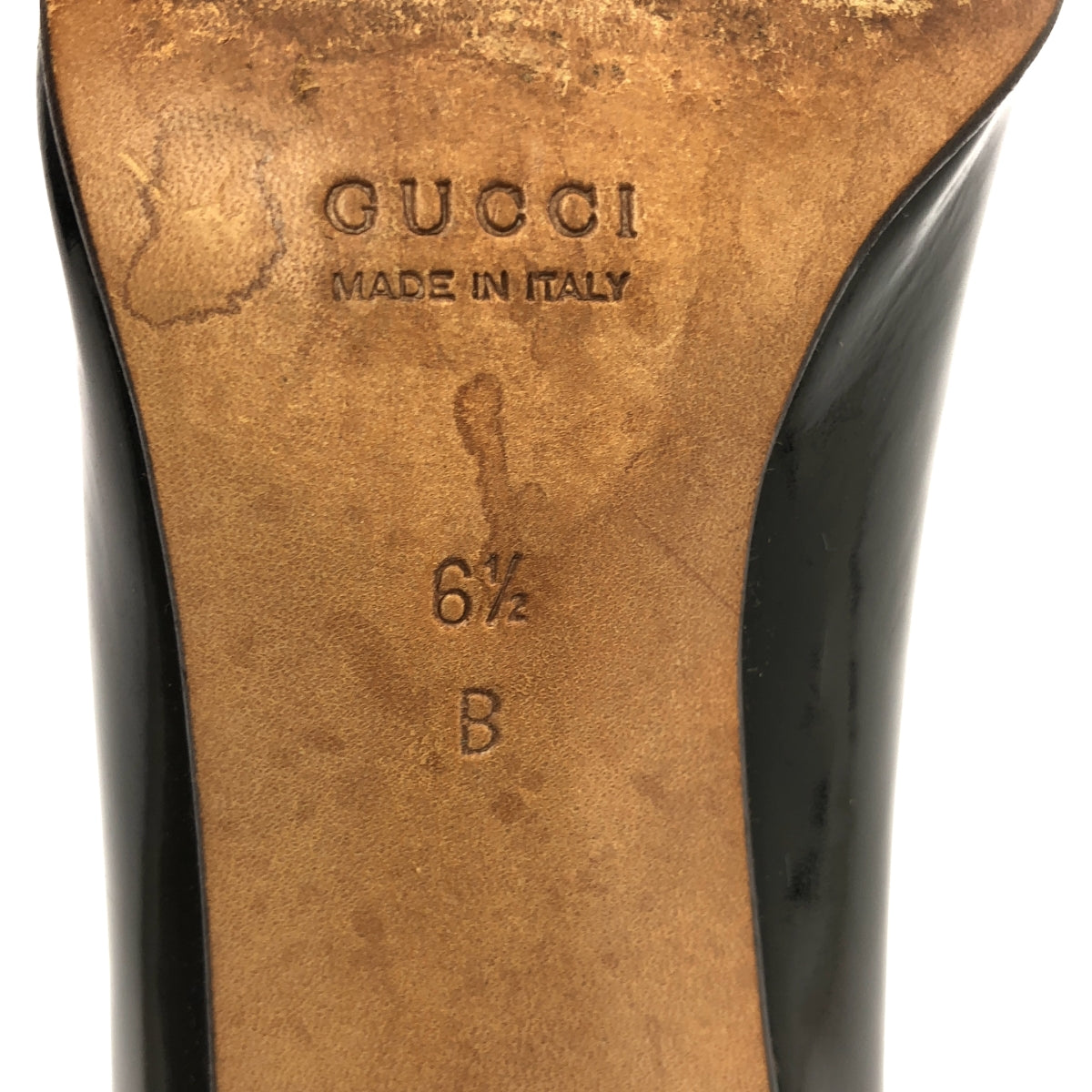 GUCCI / 구찌 | 특허 가죽 호스 비트 청키 힐 펌프스 | 6 1/2 | 블랙 | 여성