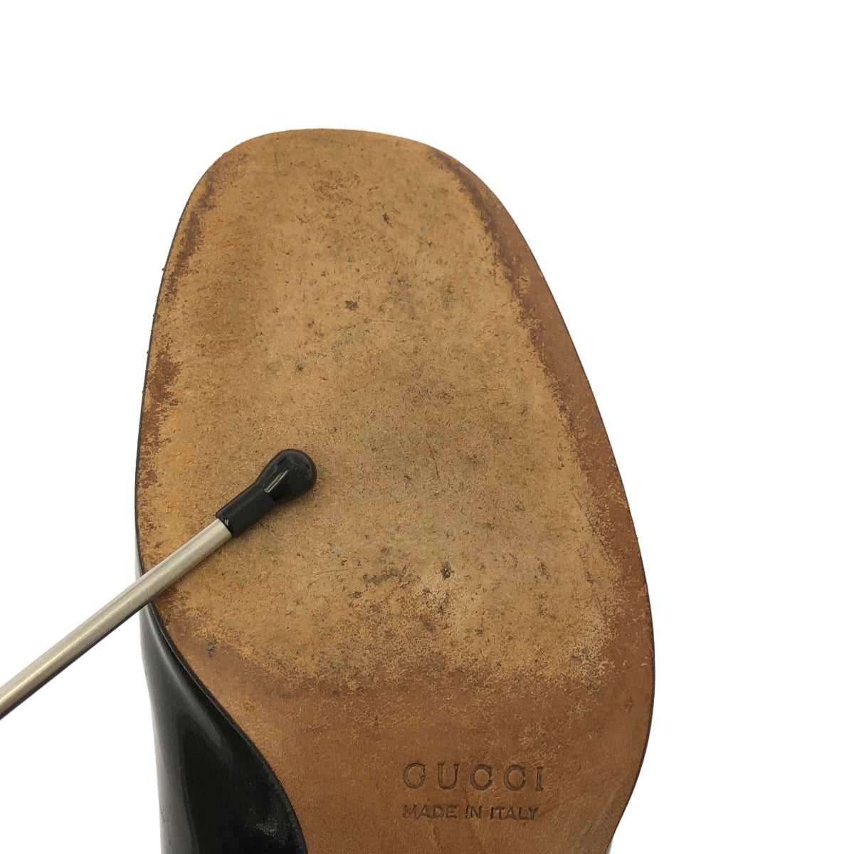 GUCCI / 구찌 | 특허 가죽 호스 비트 청키 힐 펌프스 | 6 1/2 | 블랙 | 여성