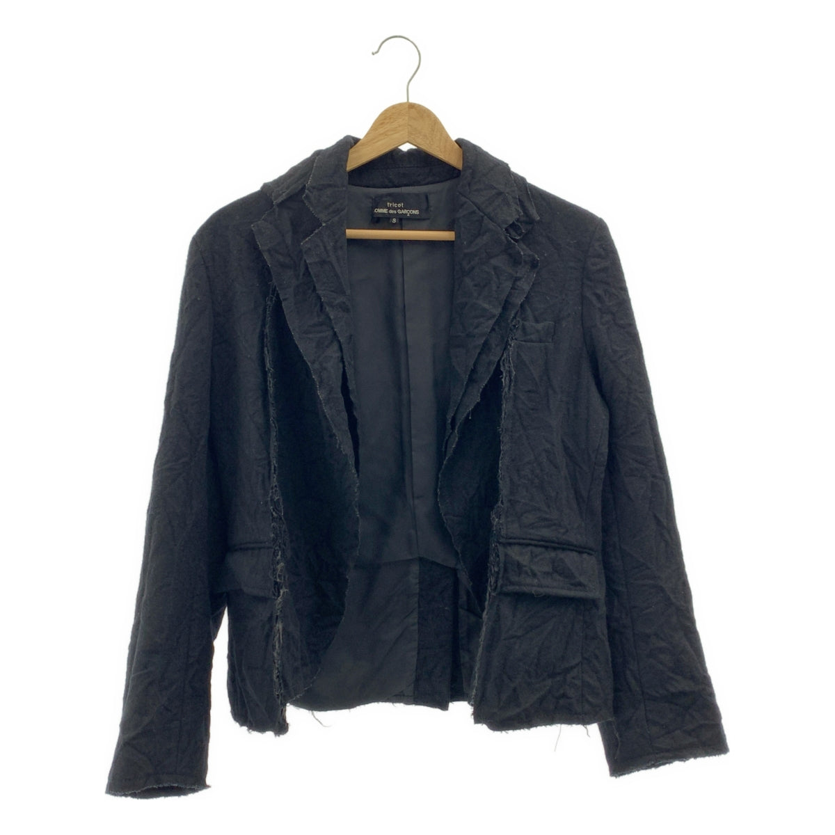 tricot COMME des GARCONS / Tricom De Galson | 2007AW | 주름 가공 울 컷오프 레이어드 재킷 | S |