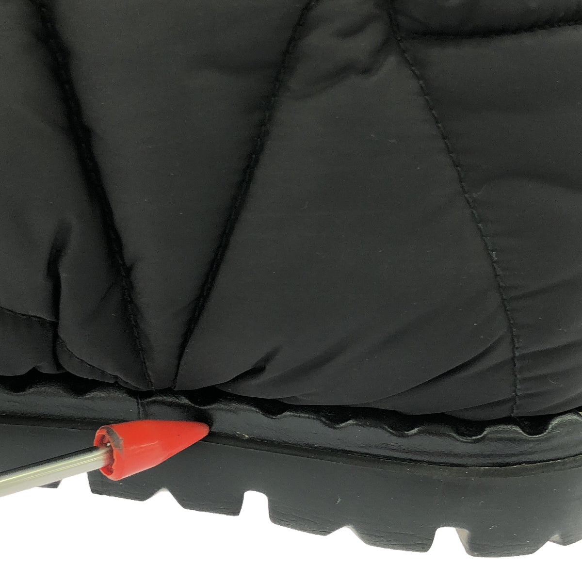 PRADA / プラダ | トライアングル ロゴ キルティング ショート スノー ブーツ | 36 1/2 | ブラック | レディース