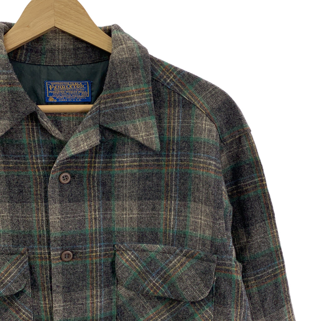 PENDLETON / ペンドルトン | 1970s | ウール チェック オープンカラーシャツ | M | メンズ