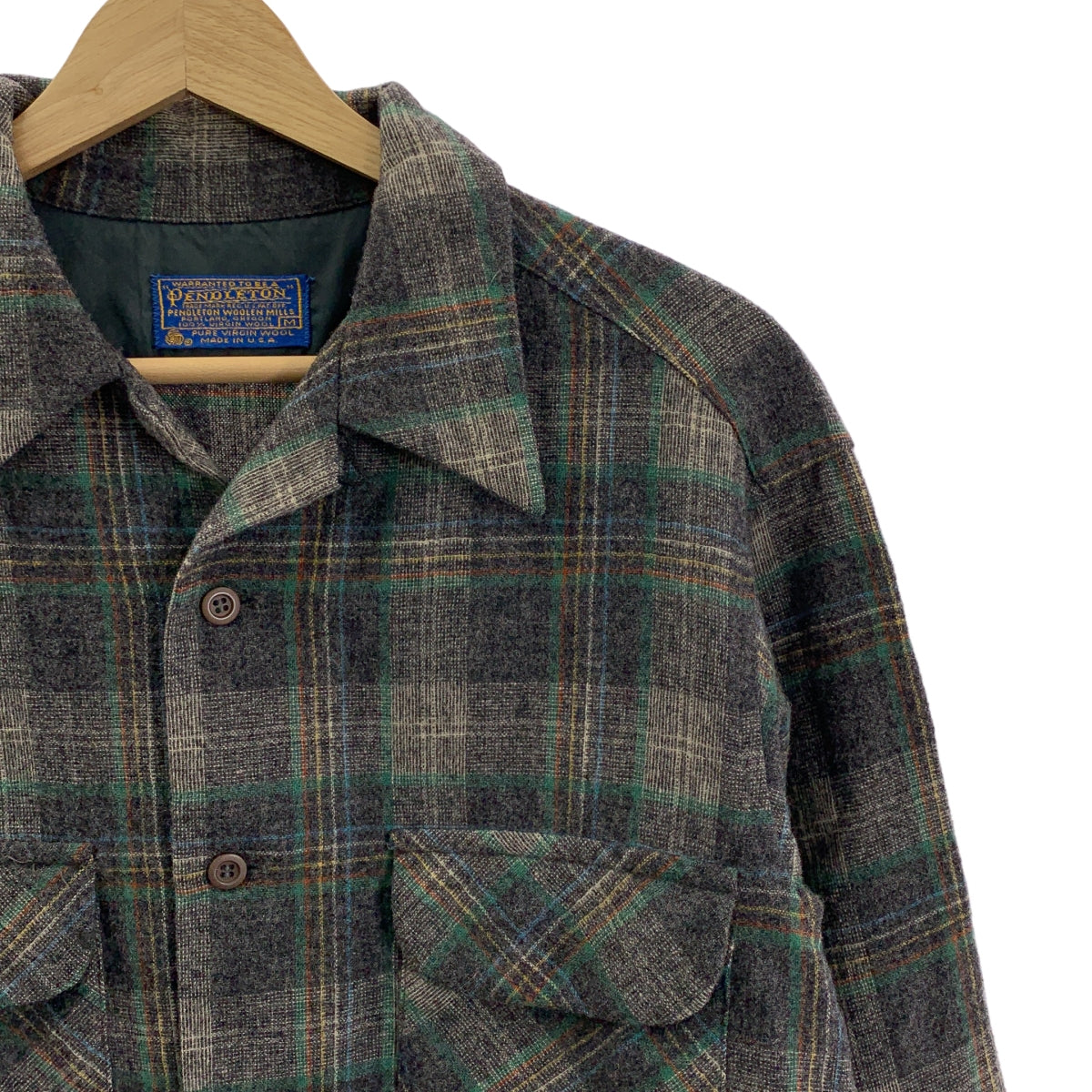 PENDLETON / ペンドルトン | 1970s | ウール チェック オープンカラーシャツ | M | メンズ