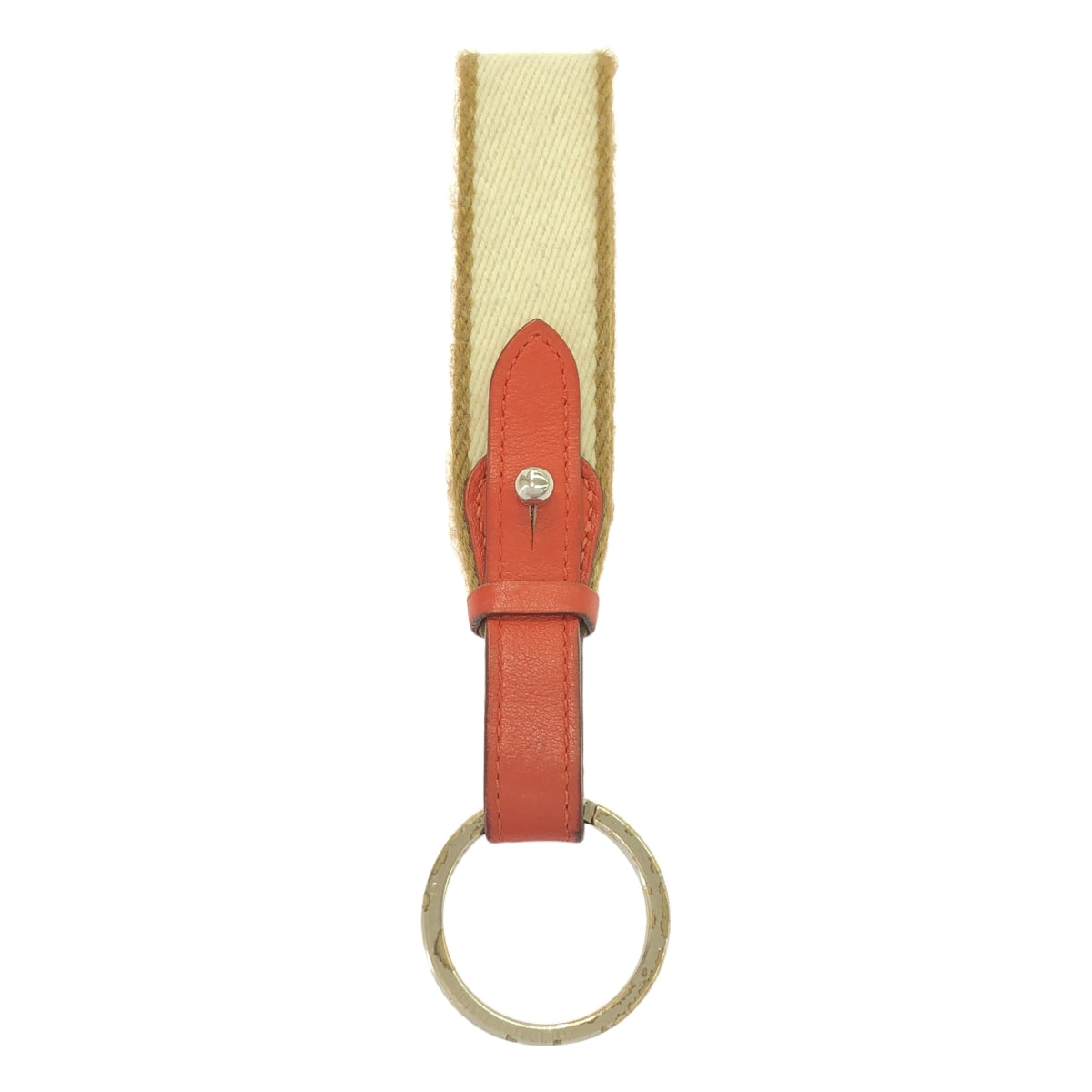 HERMES / 헤르메스 | 울리 상처 캔버스 가죽 열쇠 고리 열쇠 고리 | 브라운/베이지/오렌지 | 여성