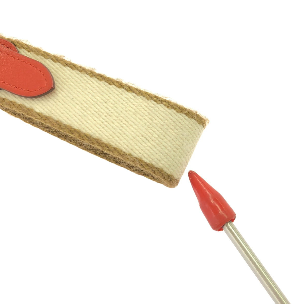 HERMES / 헤르메스 | 울리 상처 캔버스 가죽 열쇠 고리 열쇠 고리 | 브라운/베이지/오렌지 | 여성