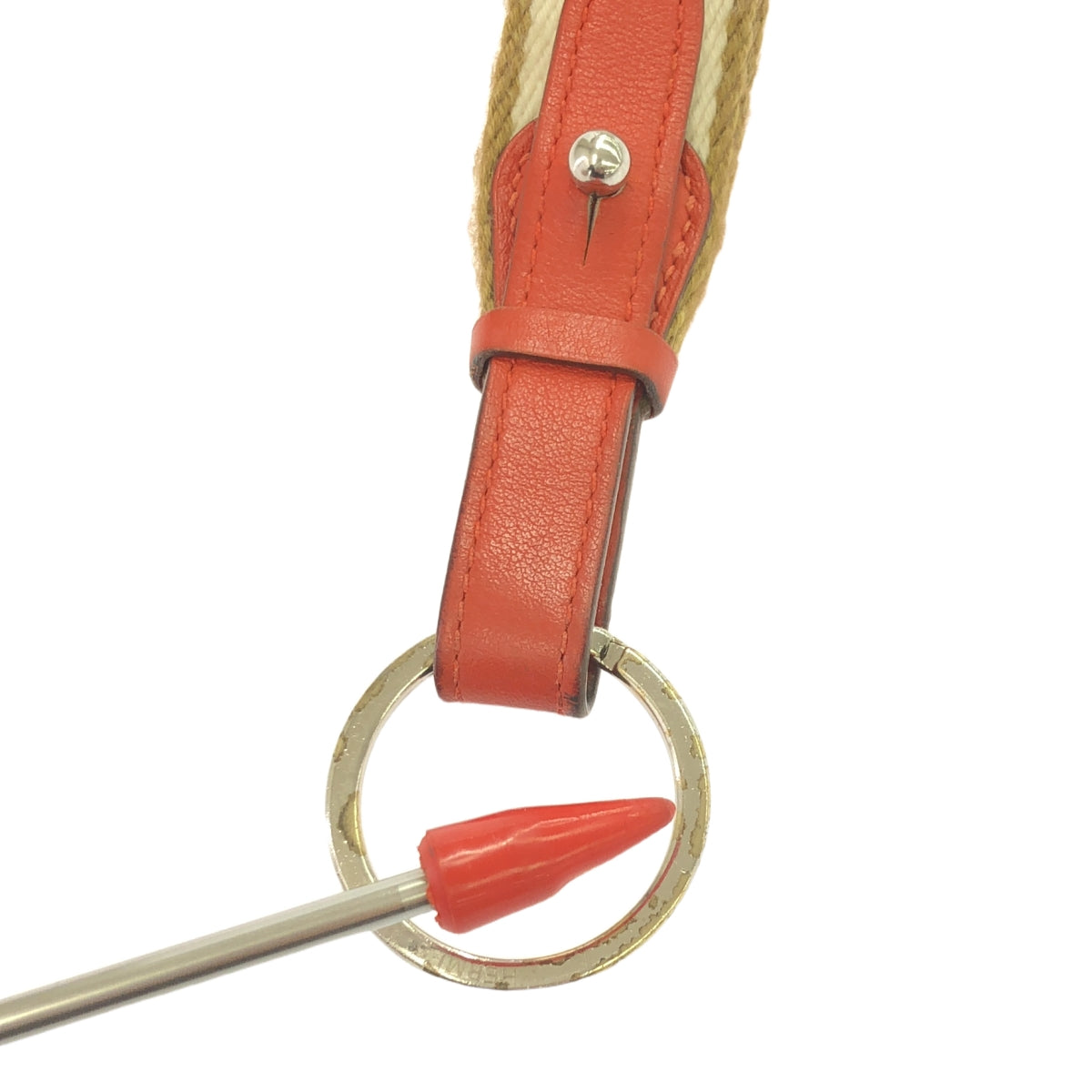 HERMES / 헤르메스 | 울리 상처 캔버스 가죽 열쇠 고리 열쇠 고리 | 브라운/베이지/오렌지 | 여성