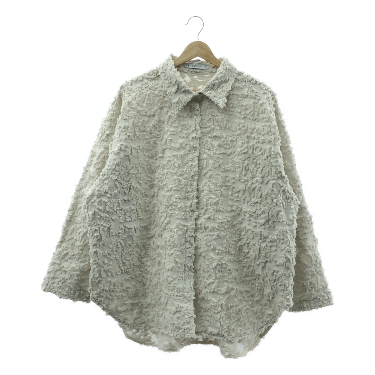 ETRE TOKYO | 剪裁提花襯衫 | F碼 | 米白色 | 女款