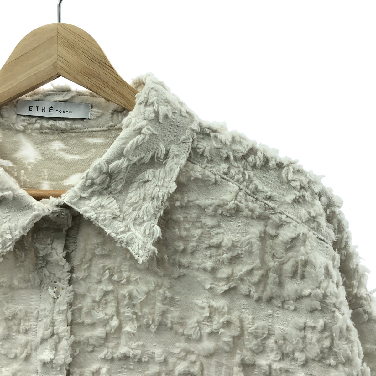 ETRE TOKYO | 剪裁提花襯衫 | F碼 | 米白色 | 女款