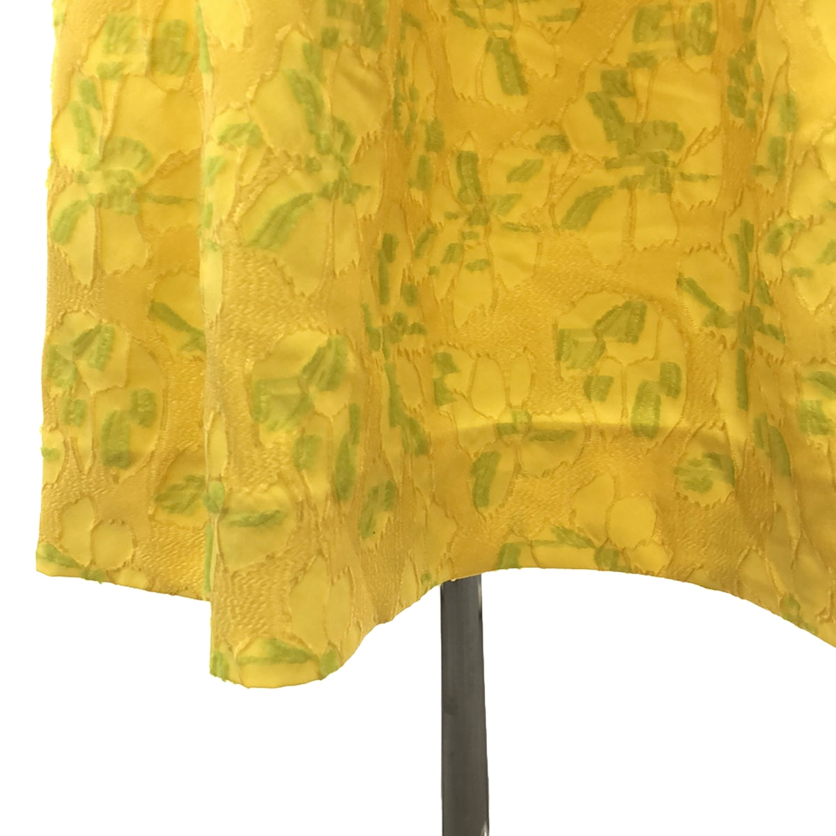 [Beautiful Condition] Drawer | SPRING Flower Jacquard Dart Flare Skirt / Fully Lined | Size 36 | Yellow | Women's