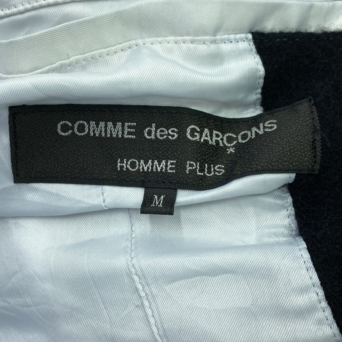 COMME des GARCONS HOMME PLUS / 콤데 갤슨 옴플루스 | 2024AW | 울 축융 인사이드 아웃 레이어드 재킷 | M | 블랙 / 화이트 | 남성