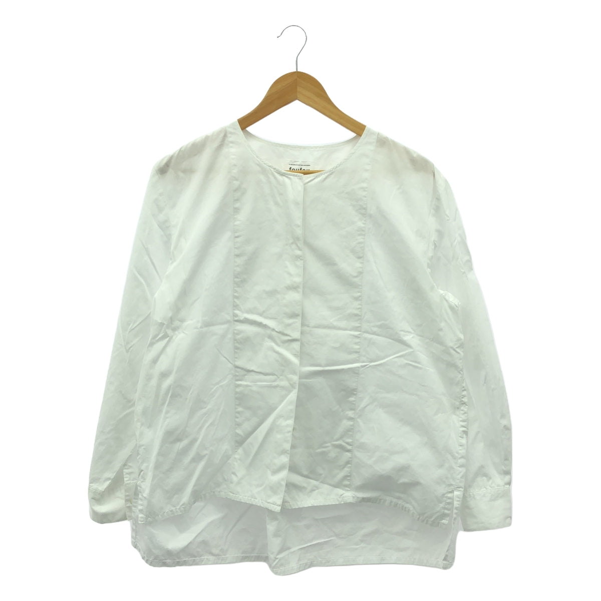 foufou / フーフー | no collar broadcloth shirts / ノーカラー ブロードクロス シャツ | ホワイト | レディース