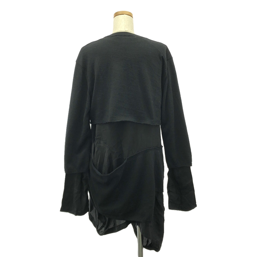 COMME des GARCONS | 2022秋冬 |不對稱針織連身裙，採用分層和變形面料 | S |黑色 |女性的