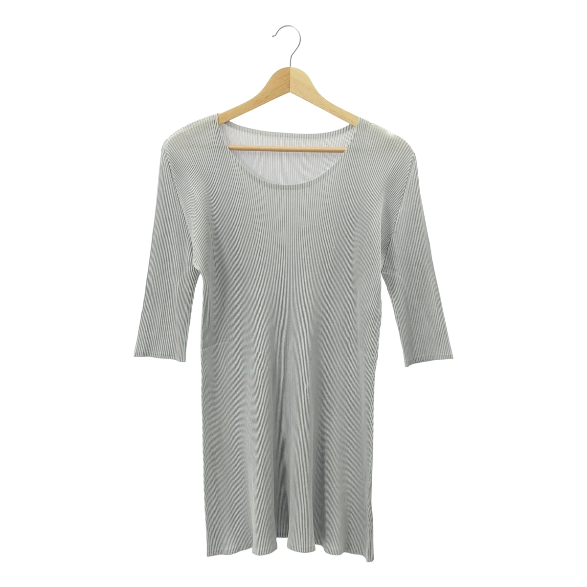 PLEATS PLEASE ISSEY MIYAKE / プリーツプリーズイッセイミヤケ | プリーツ 七分丈  カットソー | 3 | グレー | レディース