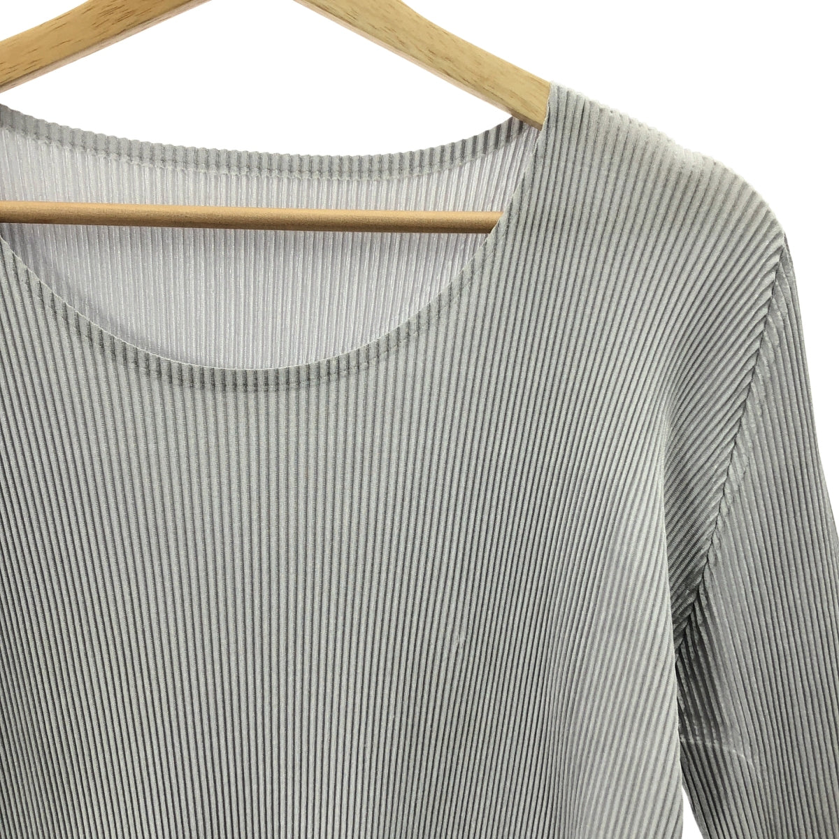 PLEATS PLEASE ISSEY MIYAKE / プリーツプリーズイッセイミヤケ | プリーツ 七分丈  カットソー | 3 | グレー | レディース