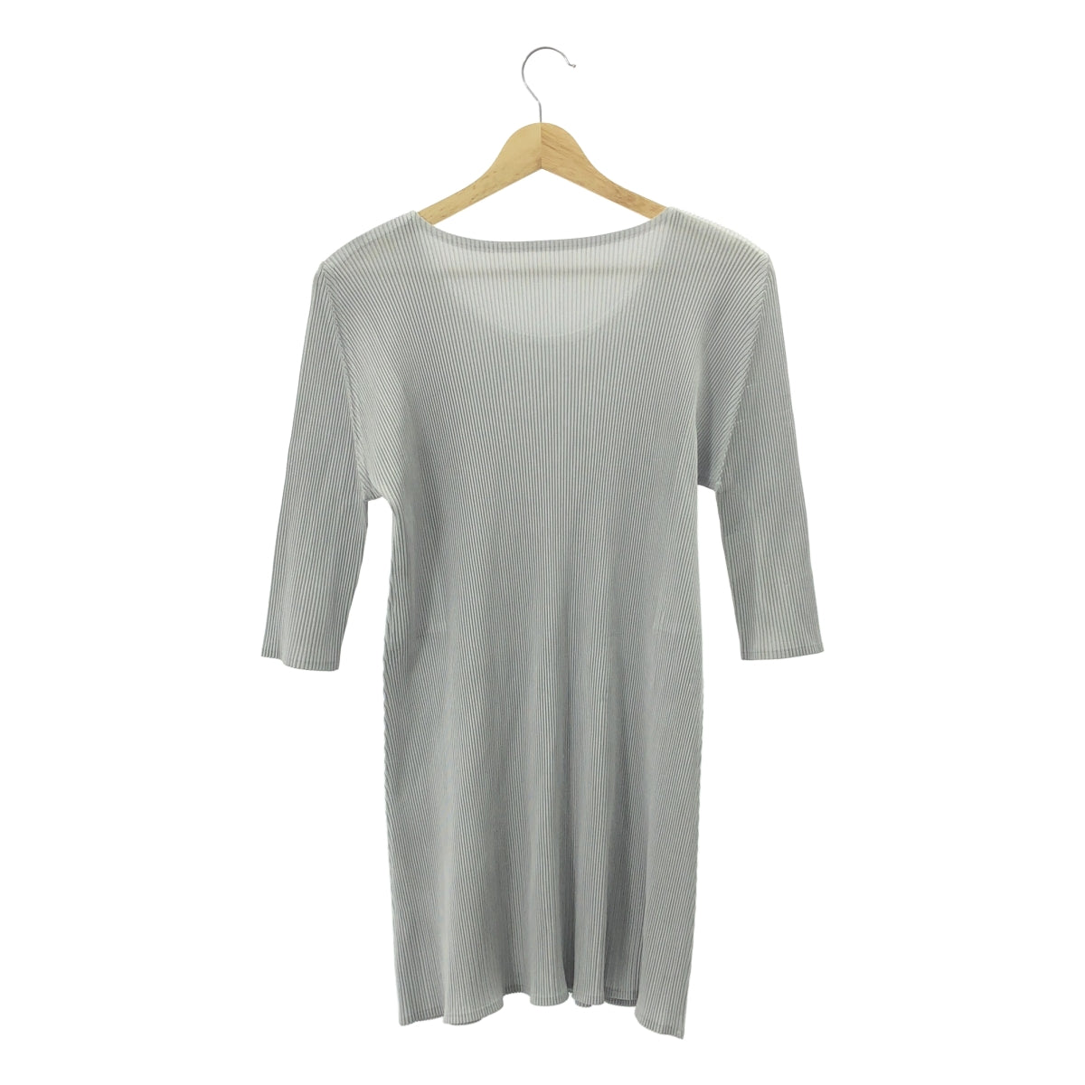 PLEATS PLEASE ISSEY MIYAKE / プリーツプリーズイッセイミヤケ | プリーツ 七分丈  カットソー | 3 | グレー | レディース